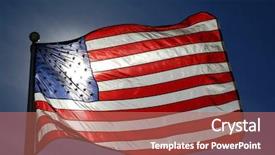  Presentation with free american flag - Beautiful presentation theme featuring detail closeup of american flag backdrop and a  colored foreground