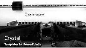  Presentation with old page - PPT theme having detail-closeup-of-old-typewriter background and a  colored foreground