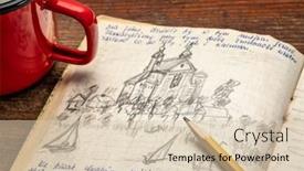  Presentation with travel journal - PPT theme enhanced with detail-from-a-1970s-vintage background and a lemonade colored foreground