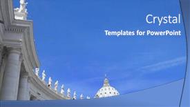  Presentation with vatican - Theme featuring detail-from-buildings-in-piazza background and a teal colored foreground