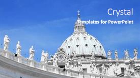  Presentation with buildings - Colorful PPT layouts enhanced with detail-from-buildings-in-piazza backdrop and a teal colored foreground