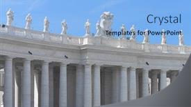  Presentation with vatican - Slides having detail-from-buildings-in-piazza background and a light blue colored foreground