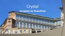  Presentation with buildings - Cool new slides with detail-from-buildings-in-piazza backdrop and a teal colored foreground