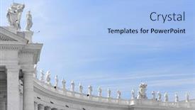  Presentation with buildings - Slide deck consisting of detail-from-buildings-in-piazza background and a light blue colored foreground