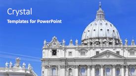  Presentation with vatican - PPT layouts with detail-from-buildings-in-piazza background and a cobalt blue colored foreground