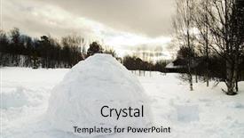  Presentation with landscape - Colorful theme enhanced with detail image in a snow backdrop and a  colored foreground