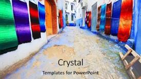  Presentation with architectural - PPT theme having detail in chefchaouen morocco africa background and a lemonade colored foreground