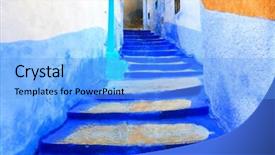  Presentation with morocco - Slides enhanced with detail in chefchaouen morocco africa background and a  colored foreground