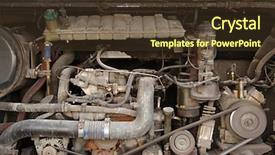  Presentation with bus - Colorful presentation theme enhanced with detail of a big bus backdrop and a tawny brown colored foreground