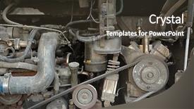  Presentation with dltb bus - PPT theme having detail of a big bus background and a tawny brown colored foreground