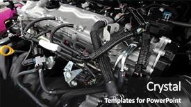  Presentation with car engine - Cool new PPT theme with set of golden digits backdrop and a  colored foreground.