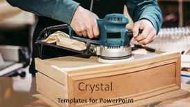  Presentation with orbital - Amazing theme having detail-of-a-carpenter-using backdrop and a coral colored foreground