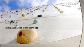  Presentation with climbing - Audience pleasing presentation theme consisting of detail of a climbing wall backdrop and a light gray colored foreground