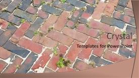 Presentation with brick - Colorful presentation enhanced with detail-of-a-cobble-brick backdrop and a coral colored foreground