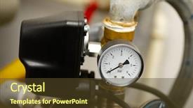  Presentation with compressor - PPT theme with detail of a compressor machine background and a tawny brown colored foreground