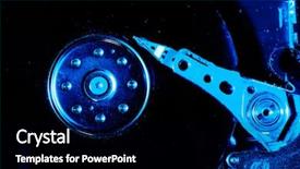  Presentation with computer - PPT layouts having detail of a disassembled computer background and a black colored foreground