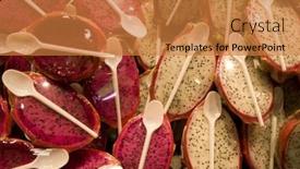  Presentation with dragon fruit - Slide deck consisting of detail of a dragon-fruit pattern at the market background and a gold colored foreground