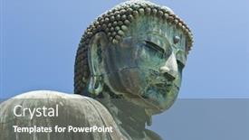  Presentation with buddha - Cool new theme with detail-of-a-famous-bronze backdrop and a gray colored foreground