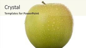  Presentation with golden apple - Colorful slide deck enhanced with detail of a fresh and wet golden apple backdrop and a yellow colored foreground