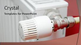  Presentation with energy - Presentation theme with detail of a heating radiator background and a light gray colored foreground