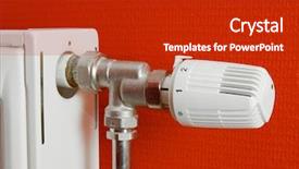  Presentation with diversity heating and cooling - Theme enhanced with detail of a heating radiator background and a  colored foreground