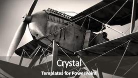  Presentation with twenties - Presentation enhanced with vintage planes - detail of a old biplane background and a dark gray colored foreground