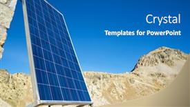  Presentation with photovoltaic - Presentation design enhanced with detail-of-a-photovoltaic-panel background and a gray colored foreground