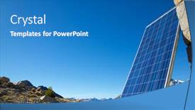  Presentation with photovoltaic - Presentation design having detail-of-a-photovoltaic-panel background and a teal colored foreground