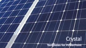  Presentation with photovoltaic - Audience pleasing slide set consisting of detail of a photovoltaic panel for renewable electric production backdrop and a ocean colored foreground