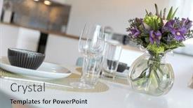  Presentation with cutlery - Presentation enhanced with detail-of-a-place-set background and a lemonade colored foreground