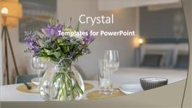  Presentation with cutlery - Slide deck consisting of detail-of-a-place-set background and a gray colored foreground