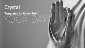  Presentation with buddha - Beautiful PPT theme featuring detail of a representation backdrop and a gray colored foreground