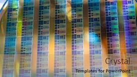  Presentation with wafer - Colorful theme enhanced with detail-of-a-silicon-wafer backdrop and a coral colored foreground