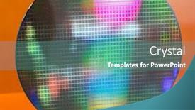  Presentation with wafer - Audience pleasing PPT theme consisting of detail-of-a-silicon-wafer backdrop and a teal colored foreground