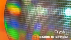  Presentation with wafer - Beautiful PPT theme featuring detail-of-a-silicon-wafer backdrop and a tawny brown colored foreground