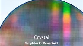  Presentation with wafer - Presentation design enhanced with detail-of-a-silicon-wafer background and a gray colored foreground