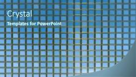  Presentation with wafer - Amazing presentation theme having detail-of-a-silicon-wafer backdrop and a ocean colored foreground