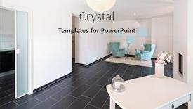  Presentation with corner - PPT theme with detail of a small coffee table in the corner of the living room nobody inside background and a light gray colored foreground