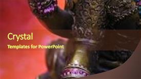  Presentation with hindu - Presentation theme consisting of detail of a statue of saraswati hindu tradition background and a tawny brown colored foreground