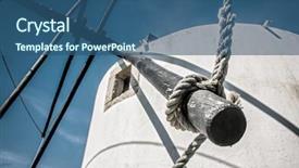  Presentation with windmill - Slide deck having detail of a traditional portuguese windmill against a blue sky background and a ocean colored foreground