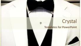  Presentation with mannequin - Theme having detail-of-a-tuxedo background and a cream colored foreground
