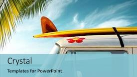  Presentation with roof - Slides having detail of a vintage van background and a light blue colored foreground