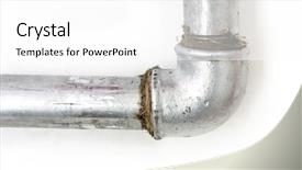  Presentation with plumbing - Beautiful presentation featuring detail of a water pipe backdrop and a white colored foreground