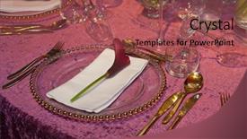  Presentation with pink wedding - PPT layouts featuring detail of a wedding dinner background and a violet colored foreground