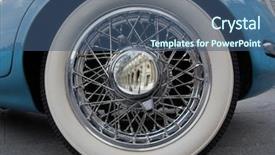  Presentation with wheel axle - PPT theme with detail of a wheel background and a ocean colored foreground