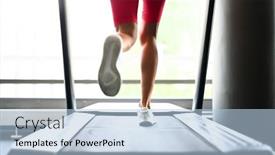  Presentation with running treadmill - PPT layouts consisting of detail-of-a-woman-s background and a light blue colored foreground