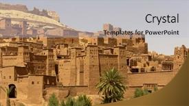  Presentation with ait - Slides featuring detail of ait benhaddou morocco background and a  colored foreground