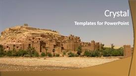  Presentation with ait - Slide deck featuring detail of ait benhaddou morocco background and a gray colored foreground