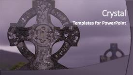  Presentation with celtic cross - Beautiful presentation theme featuring detail of an irish cross backdrop and a gray colored foreground