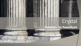  Presentation with medieval building columns - Theme having detail-of-an-old-monumental background and a gray colored foreground